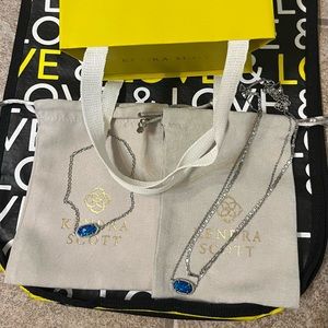 Kendra Scott Royal Blue Kyocera Opal Necklace and Bracelet Set